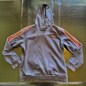 Adidas Large Cropped Black Blue and Pink Sweatshirt Hoodie Pullover Gym Athletic